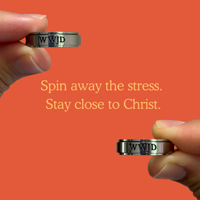 WWJD Christian Fidget Ring – Stainless Steel Spinner Ring for Anxiety Relief | Unisex Faith Jewelry for Teens, Women & Men
